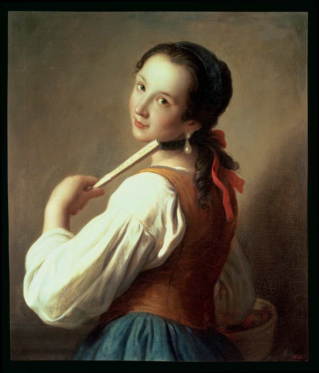 Joven con un pendiente de perla de Pietro Antonio Rotari