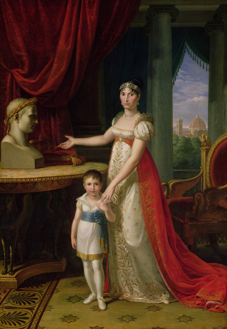 Elisa Bonaparte Gran Duquesa de Toscana y su hija Napoleone-Elisa de Pietro Benvenuti