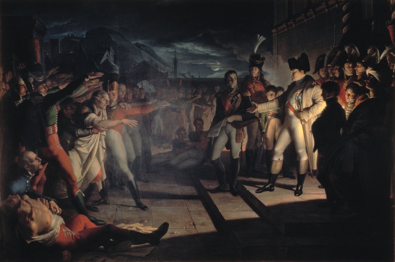 El juramento de los Sassoni a Napoleón Bonaparte (1769-1821) después de la Batalla de Jena-Auerstadt, 14 de octubre de 1806, 1820 de Pietro Benvenuti