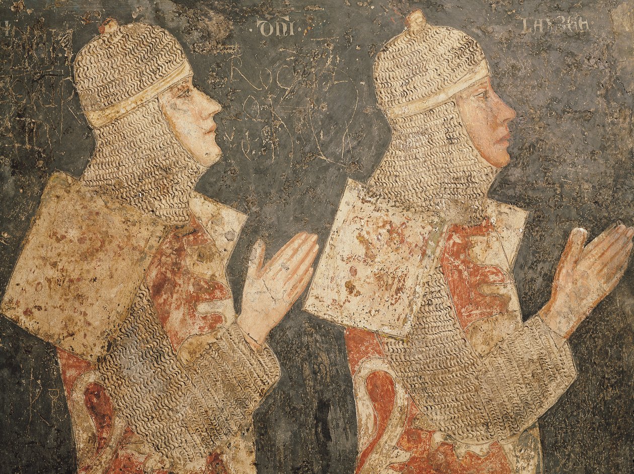 Dos cruzados de la familia Minutolo, de la Capilla Minutolo de Pietro Cavallini