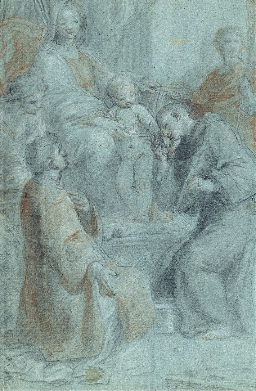 Madonna y el Niño entronizados con los santos Lorenzo, Antonio de Padua, Praxedes y Venancio de Pietro De Pietri