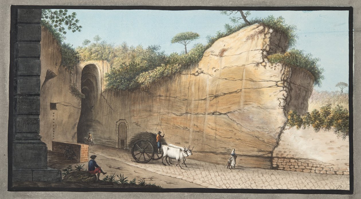 Entrada de la Gruta de Pausilipo, Lámina XVI, de 