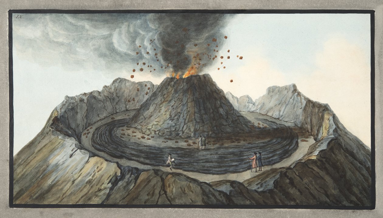 Interior del cono del Vesubio antes de la erupción de 1767, lámina 9 de 