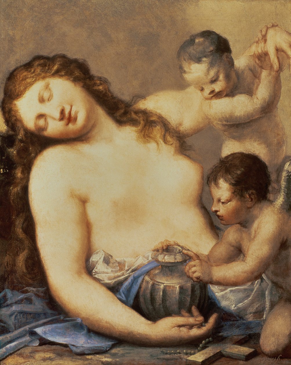 María Magdalena Penitente con putti de Pietro Liberi