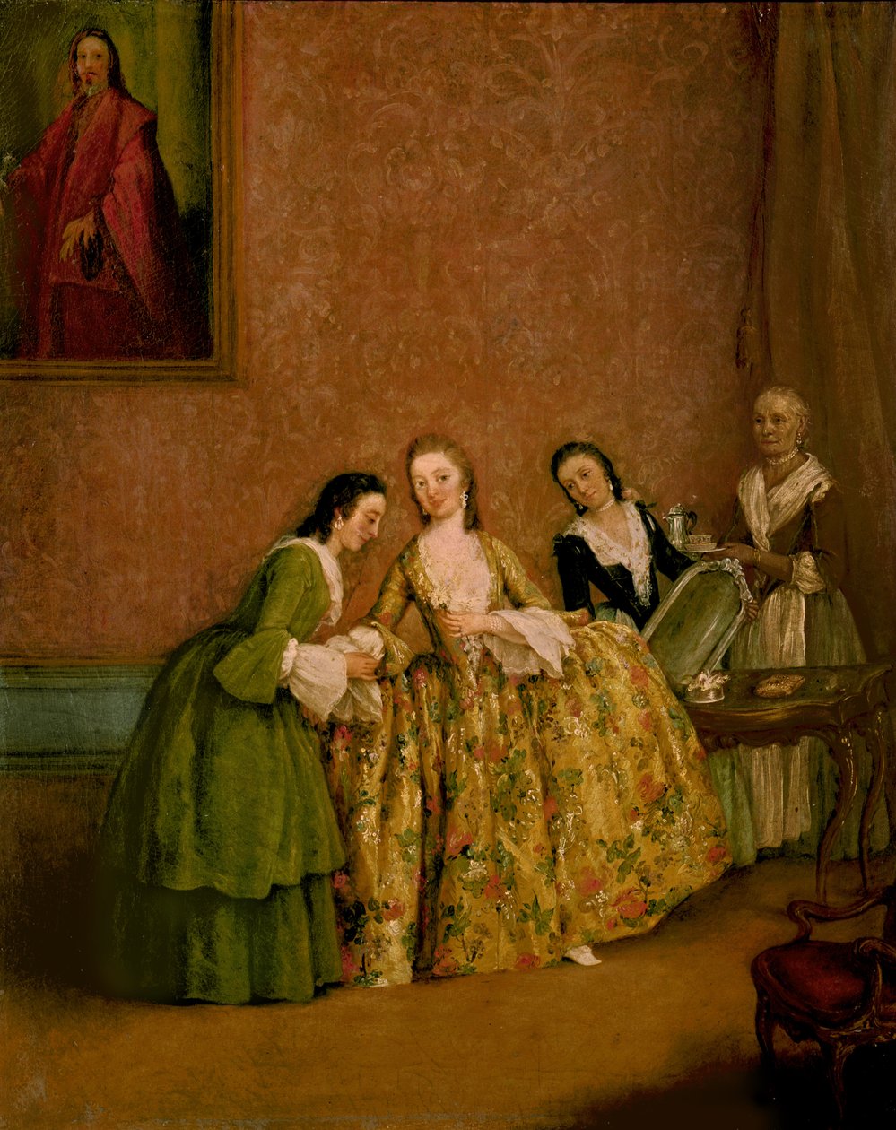 Dama vistiéndose, o Dama en su tocador de Pietro Longhi