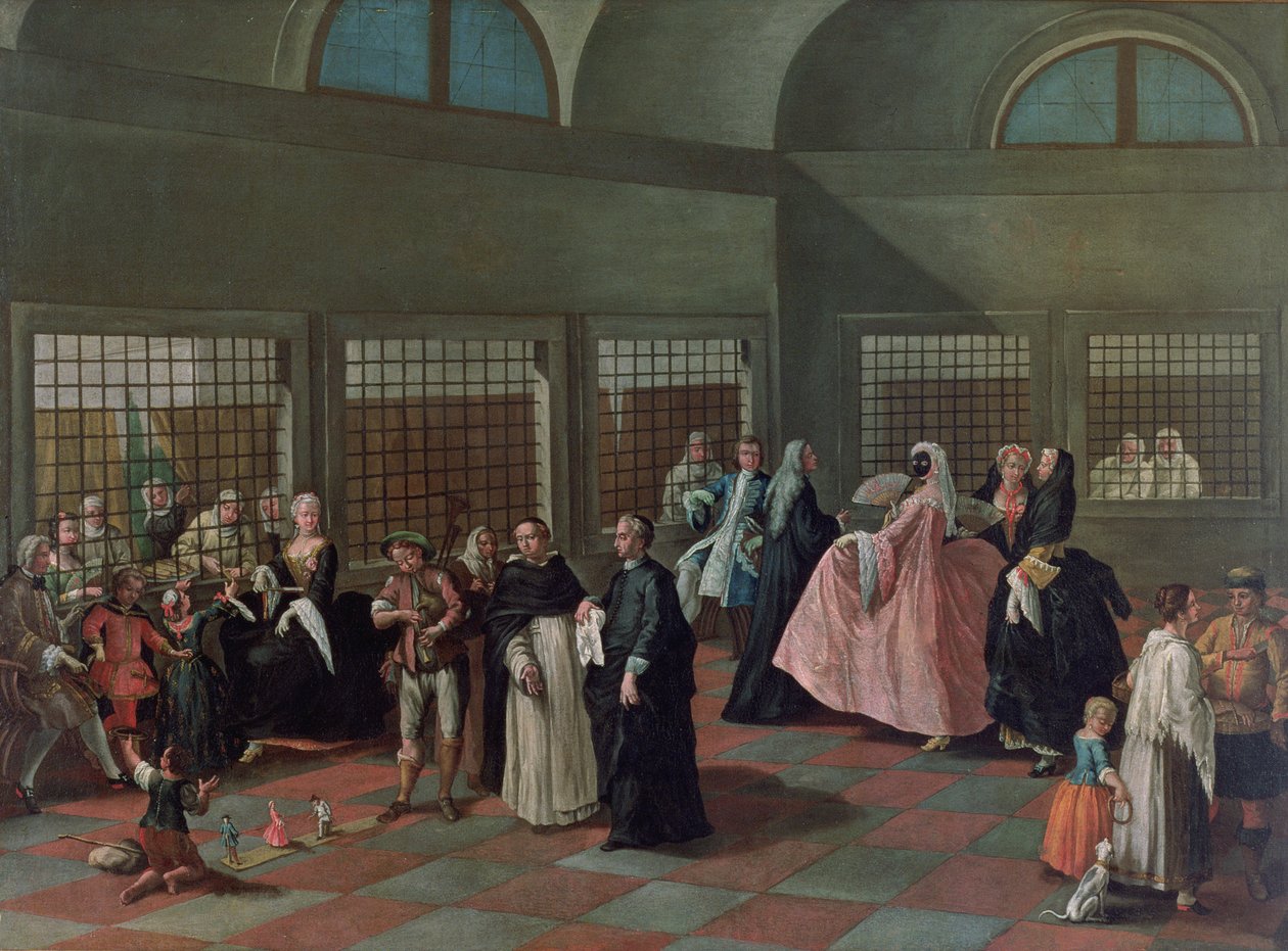 El salón de visitas en el convento de Pietro Longhi