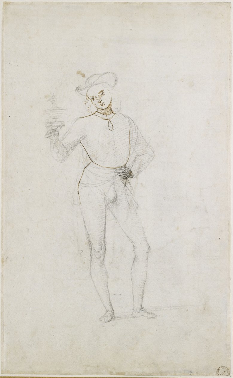 Estudio para una figura en una adoración de los magos de Pietro Perugino