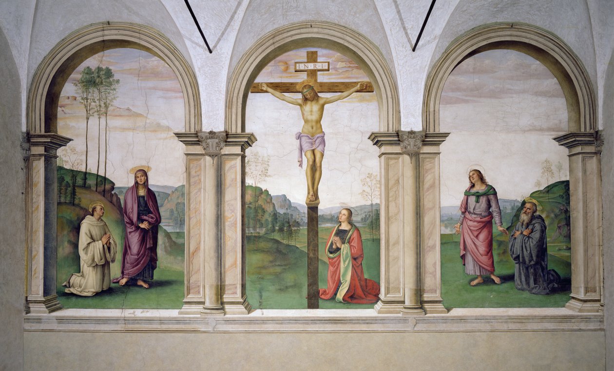 La crucifixión, 1494-96 de Pietro Perugino