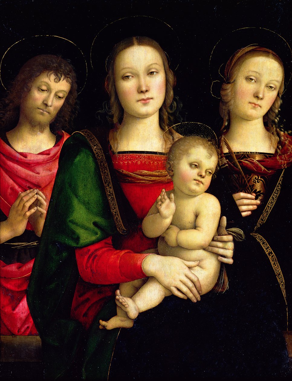 La Madonna y el Niño con San Juan Bautista y Santa Catalina de Alejandría de Pietro Perugino