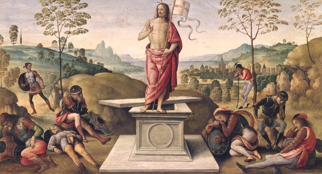 La resurrección de Cristo, del Convento de San Pietro, Perugia, 1496-98 de Pietro Perugino