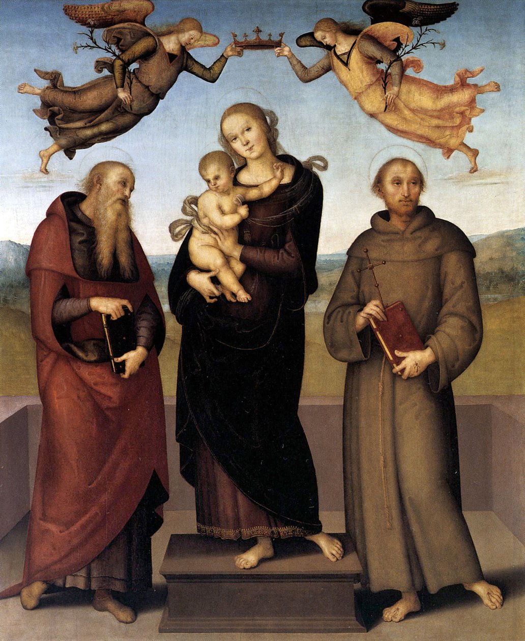 La Virgen de Loreto con San Jerónimo y San Francisco, 1507-15 de Pietro Perugino