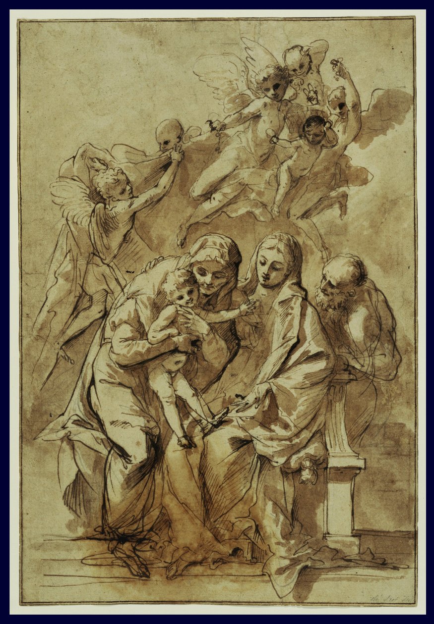 La Sagrada Familia con Santa Ana de Pietro Testa