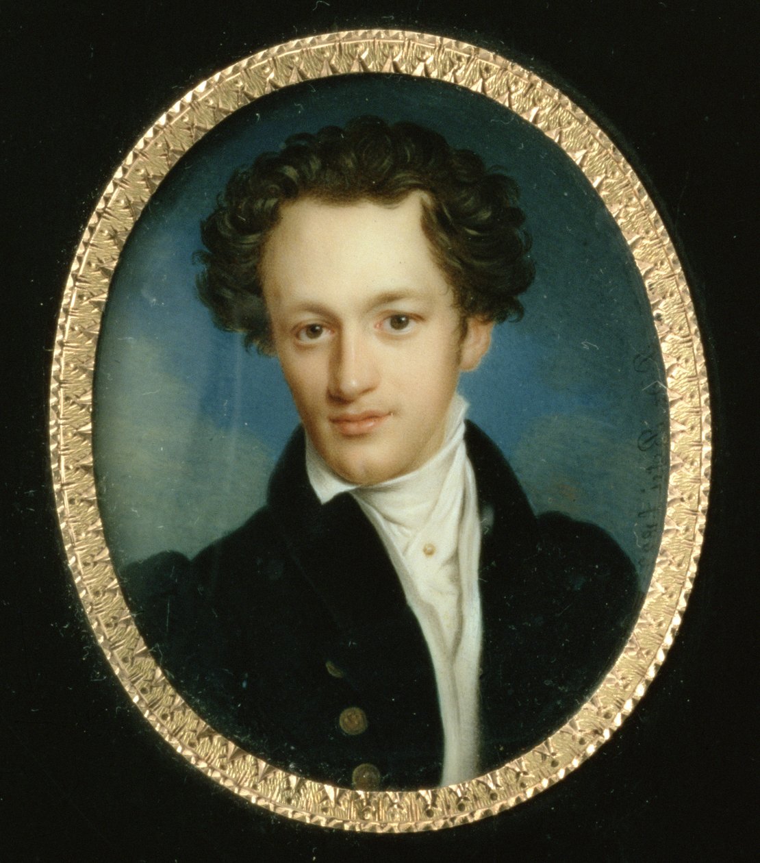 Retrato de un hombre desconocido con un frac azul, 1829 de Pietro de Rossi