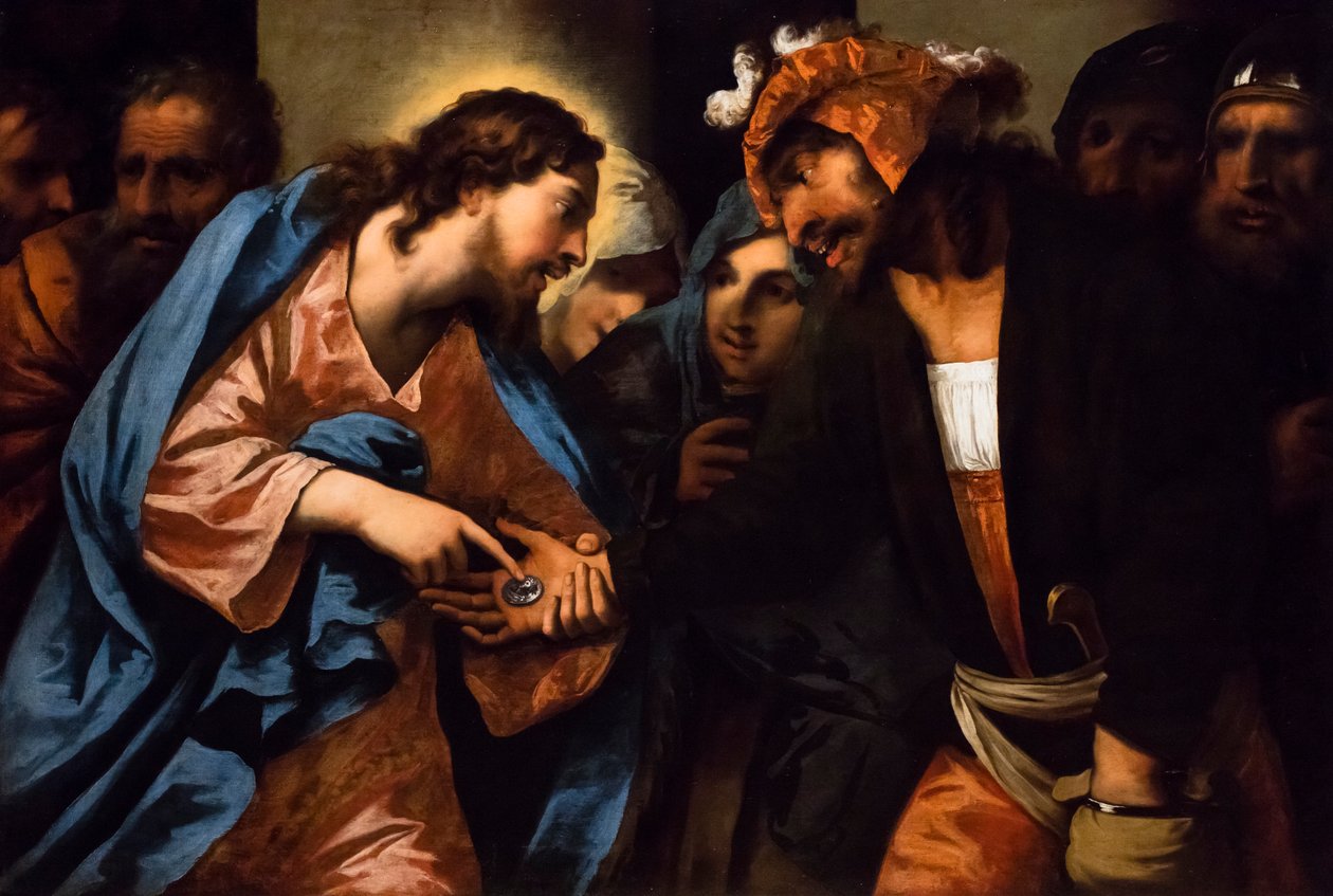 El pago del tributo, hacia 1650/60 (Óleo sobre lienzo) de Pietro (1605-78) Della Vecchia