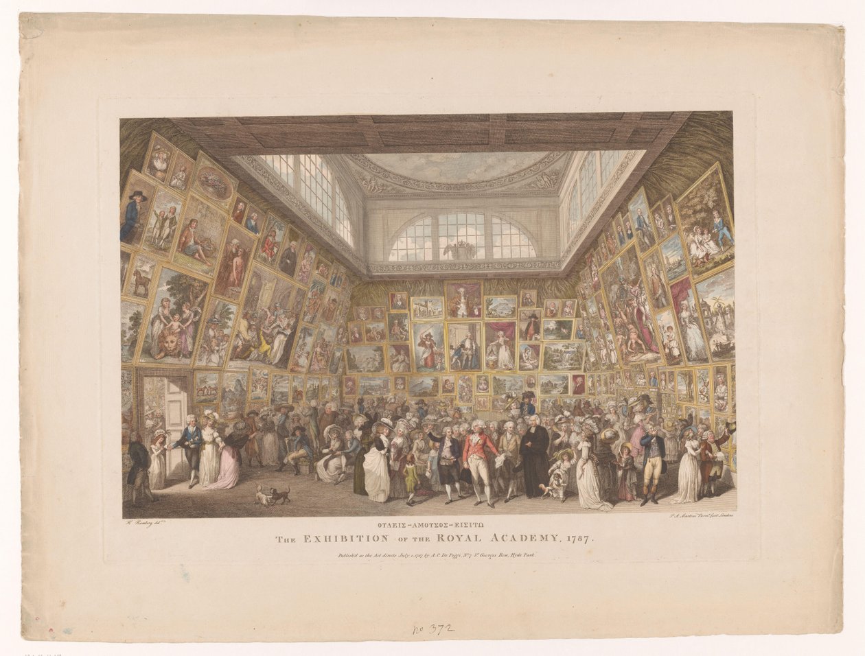 Tentoonstelling en la Royal Academy de Londres en 1787 La Exposición de la Real Academia, 1787 (título sobre objeto) de Pietro Antonio Martini