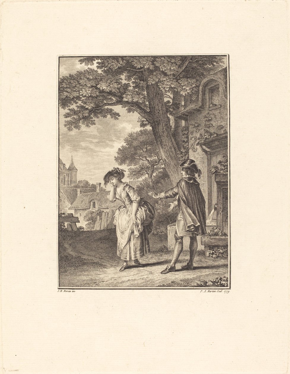 Le Devin du Village (Colette Llorando) de Pietro Antonio Martini after Jean Michel Moreau