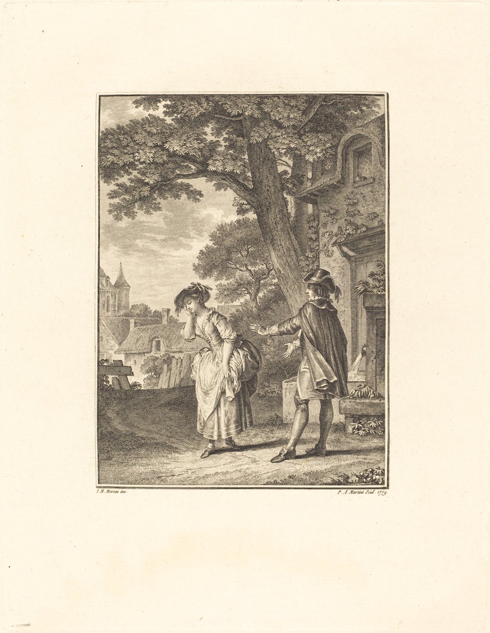 Le Devin du Village (Colette Llorando) de Pietro Antonio Martini after Jean Michel Moreau