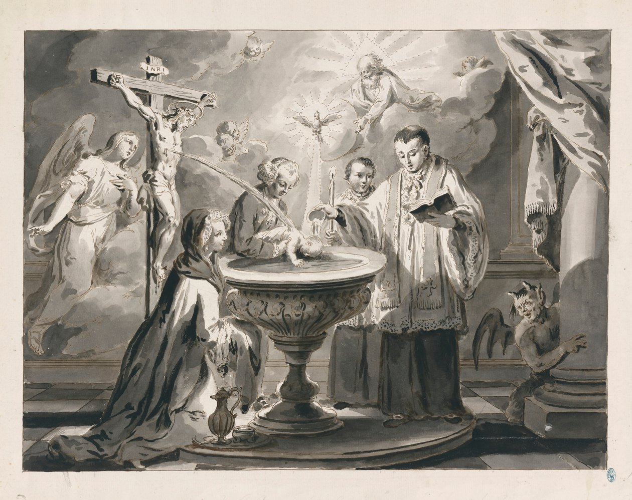 Bautismo de los siete sacramentos de Pietro Antonio Novelli