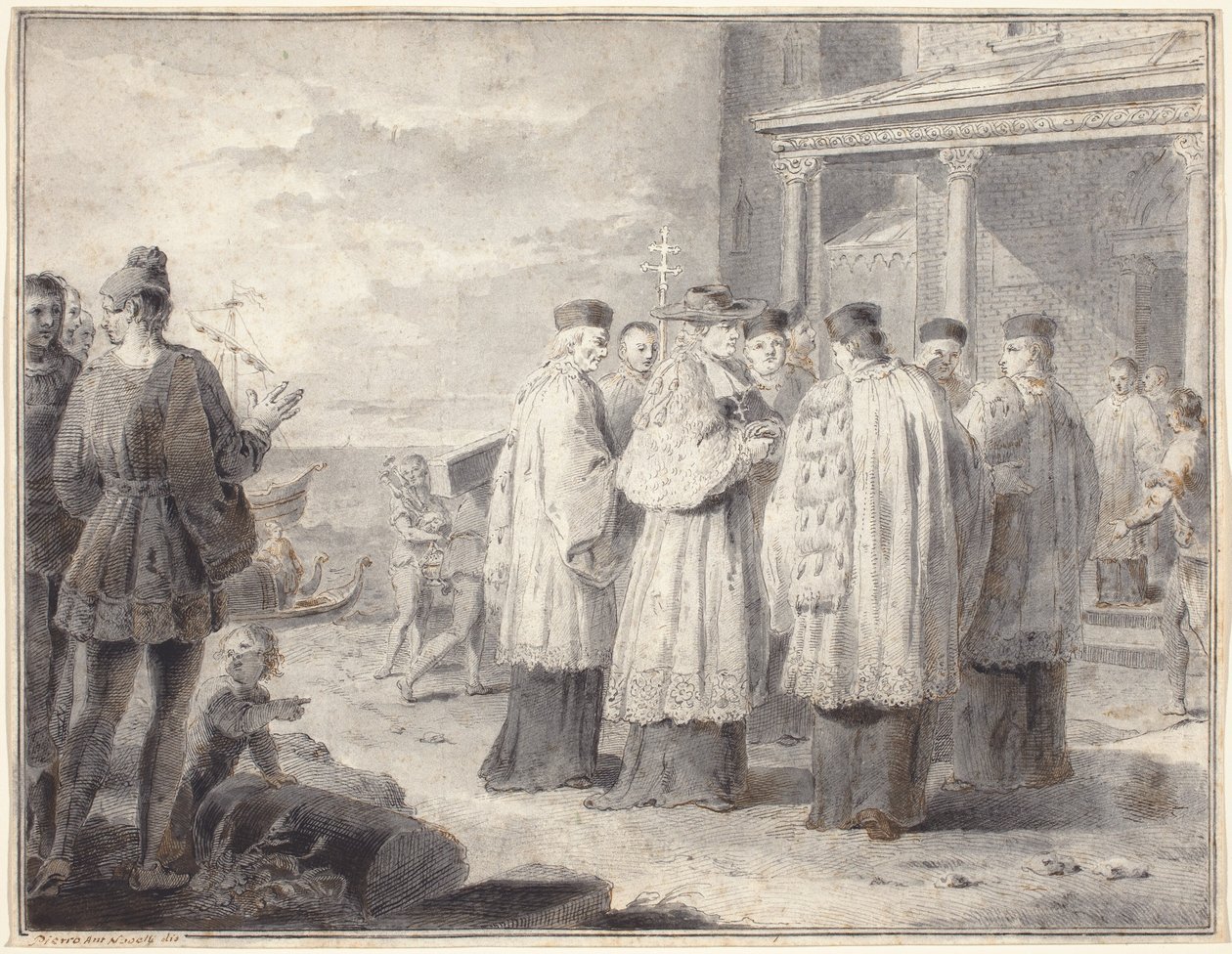 Paulinus, cardenal y patriarca de Aquileia, traslada su sede a Grado de Pietro Antonio Novelli