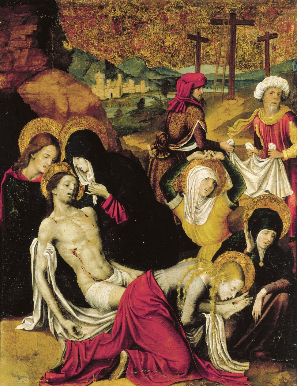 Deposición de Cristo, o Piedad de Tánger, de Pietro Cavaro (activo 1508-1538), temple sobre tabla de Pietro Cavaro