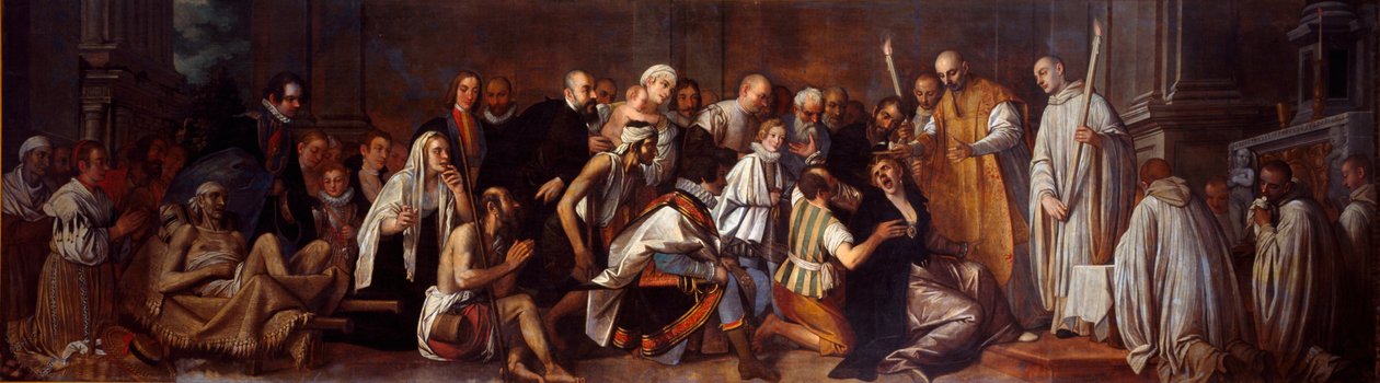 San Bernardo de Claraval (San Bernardo di Chiaravalle) (1090-1153) y el poseído de Pietro Damini