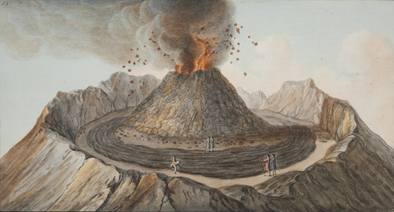Placa IX de Campi Phlegraei: Observaciones de los volcanes de las dos Sicilias por William Hamilton, 1776 de Pietro Fabris