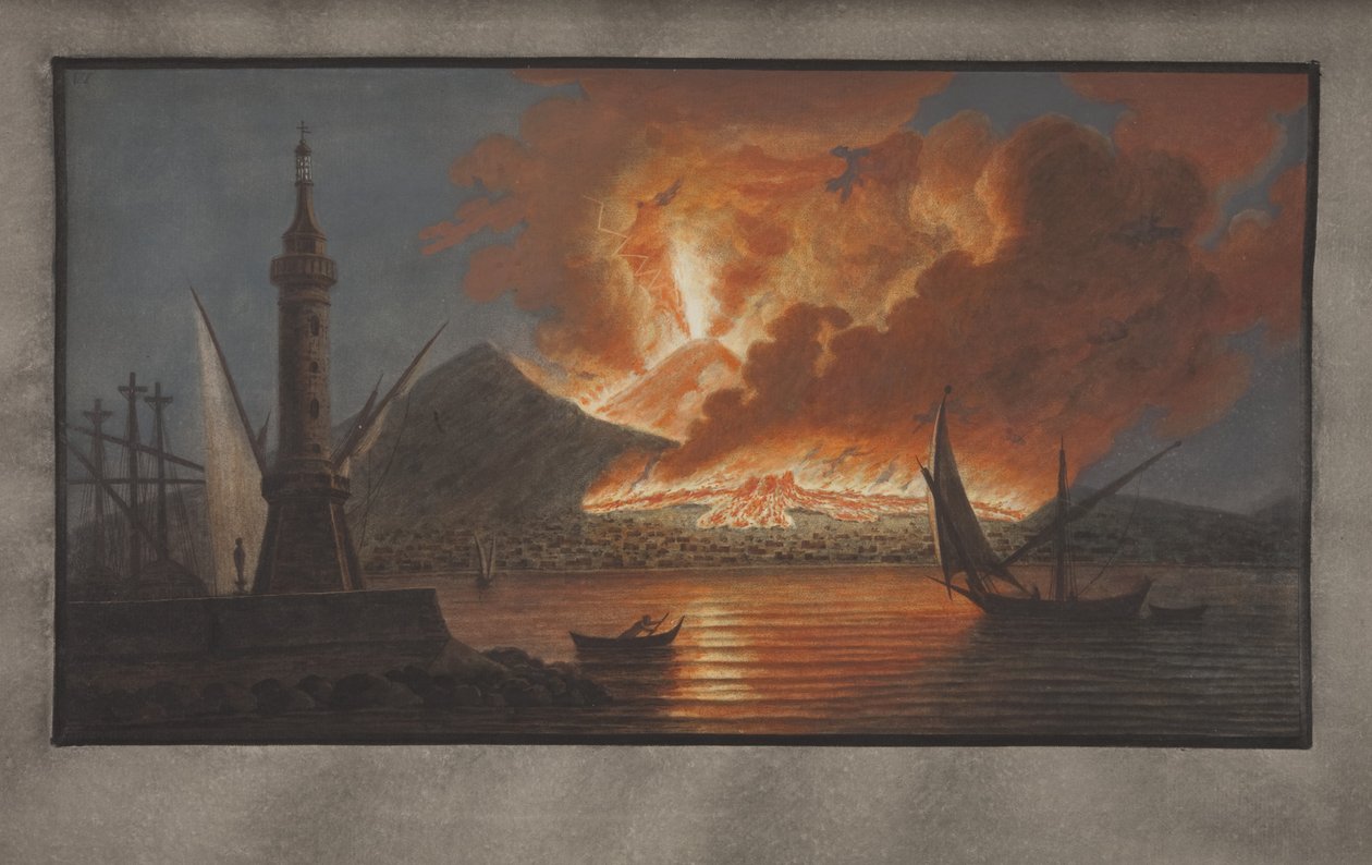Placa VI de Campi Phlegraei: Observaciones de los volcanes de las dos Sicilias por William Hamilton, 1776 de Pietro Fabris