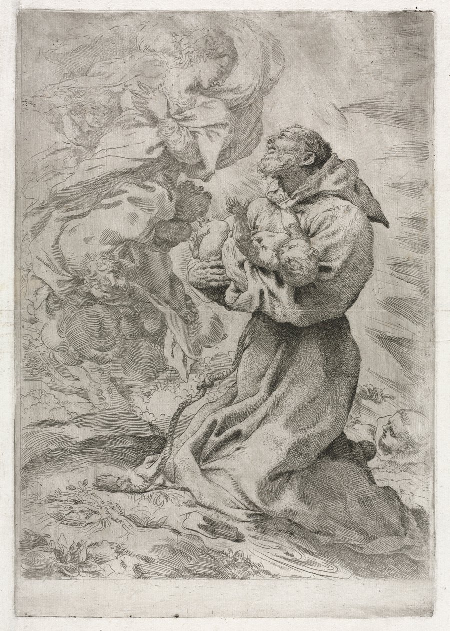 The Vision of St. Francis of Assisi de Pietro Faccini