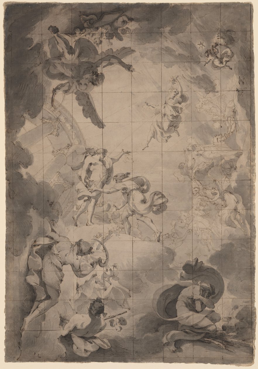 Estudios de Aurora y Apolo de Pietro Fancelli