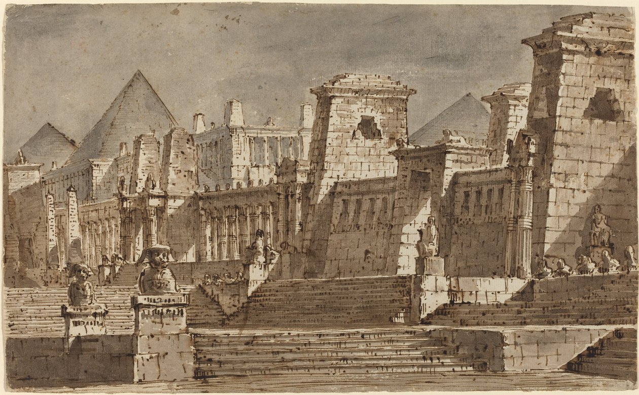 Diseño escénico egipcio de Pietro Gonzaga