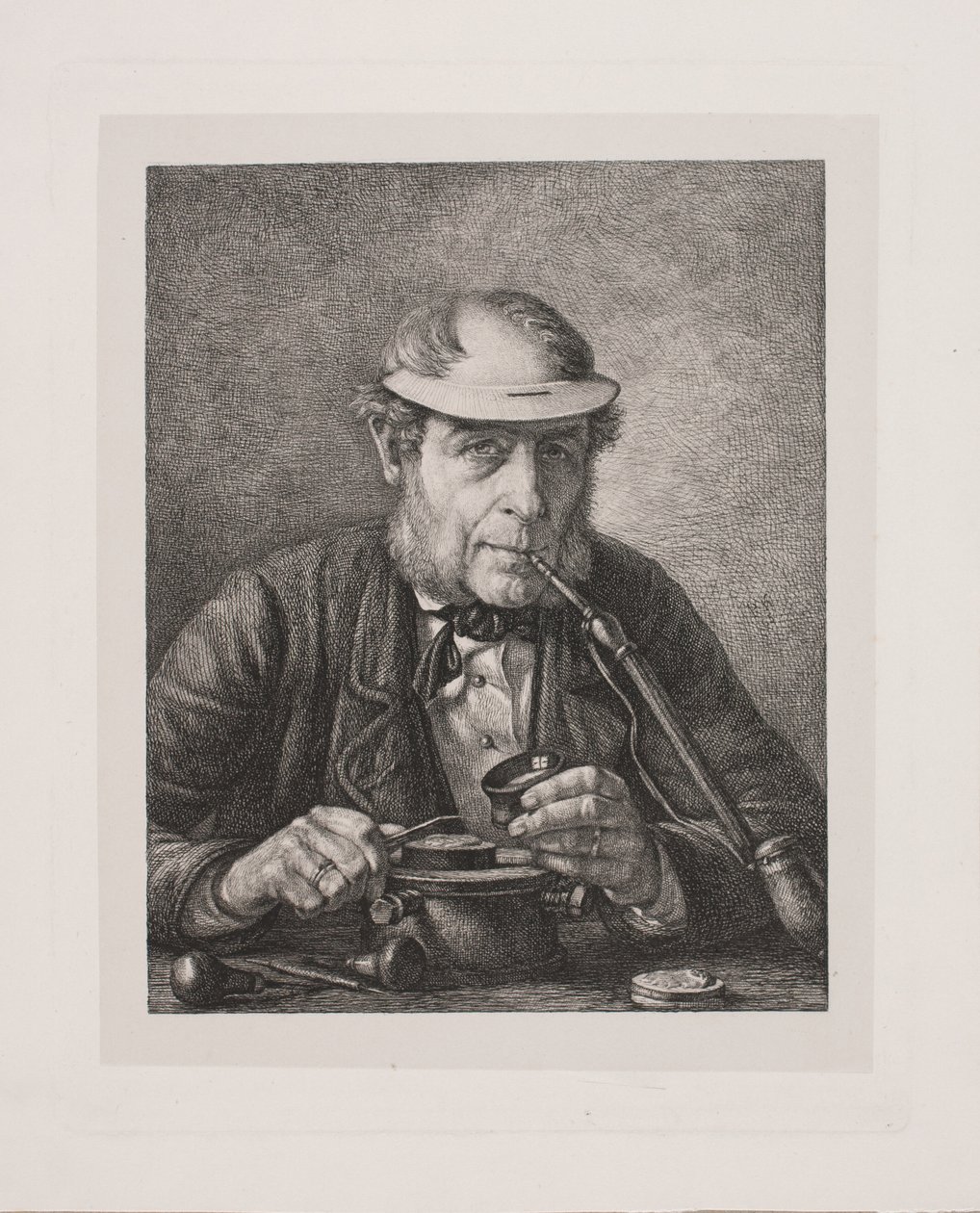 Retrato del padre del artista, medallista F.C. Krohn de Pietro Købke Krohn