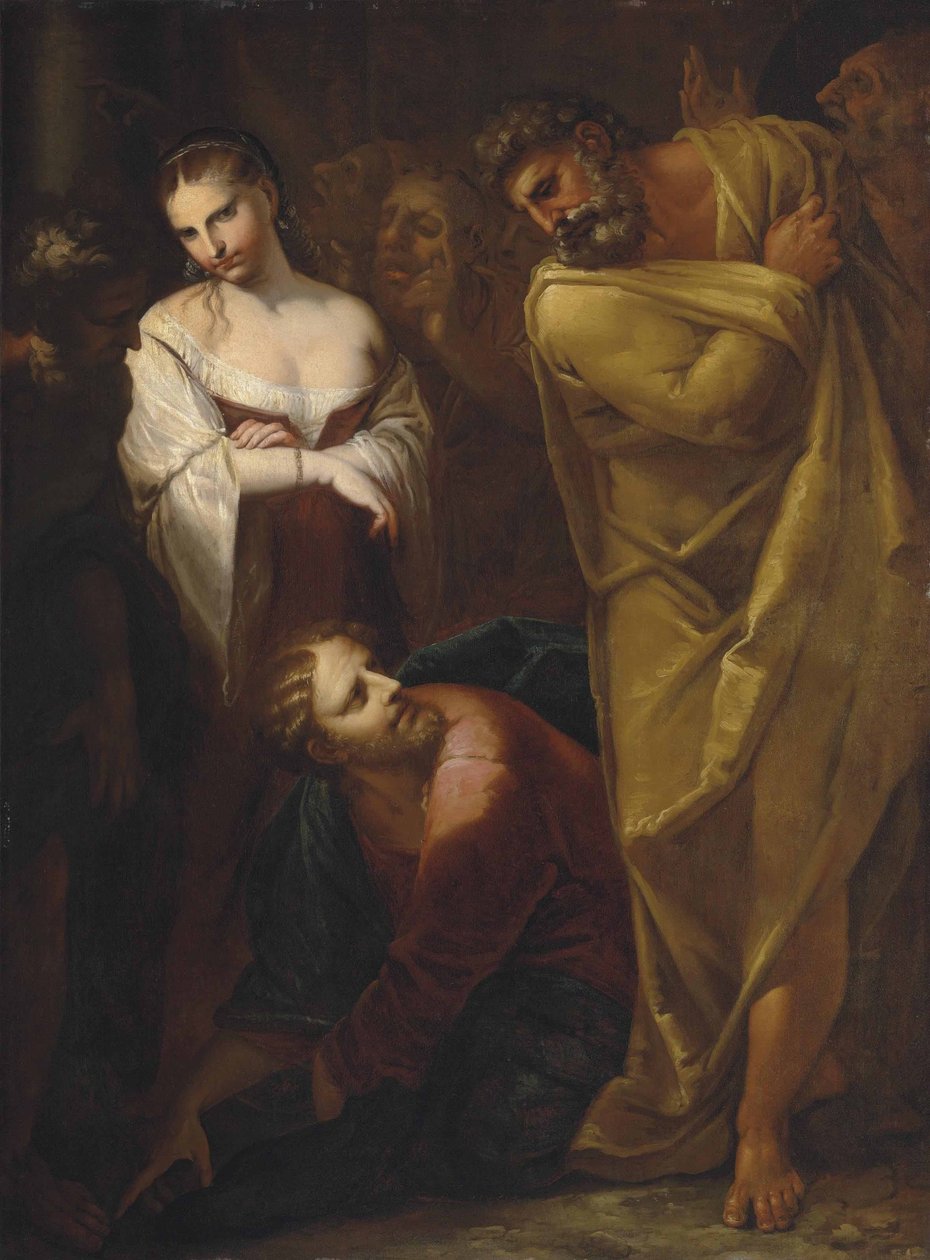 Cristo y la mujer sorprendida en adulterio de Pietro Liberi