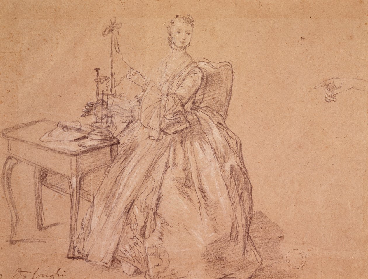 Una mujer hilando de Pietro Longhi