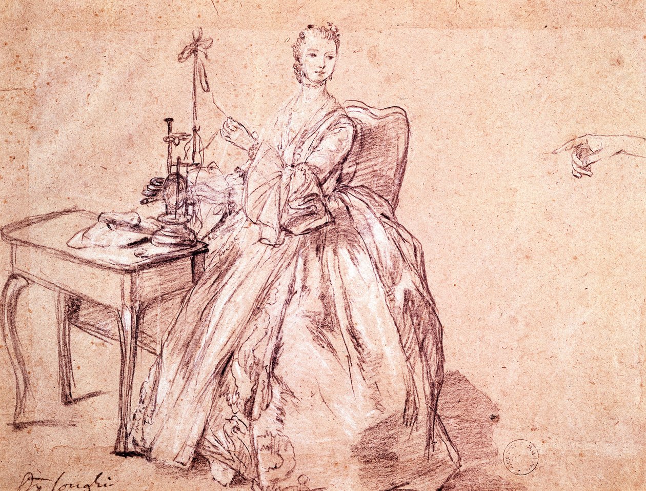 Dama hilando de Pietro Longhi