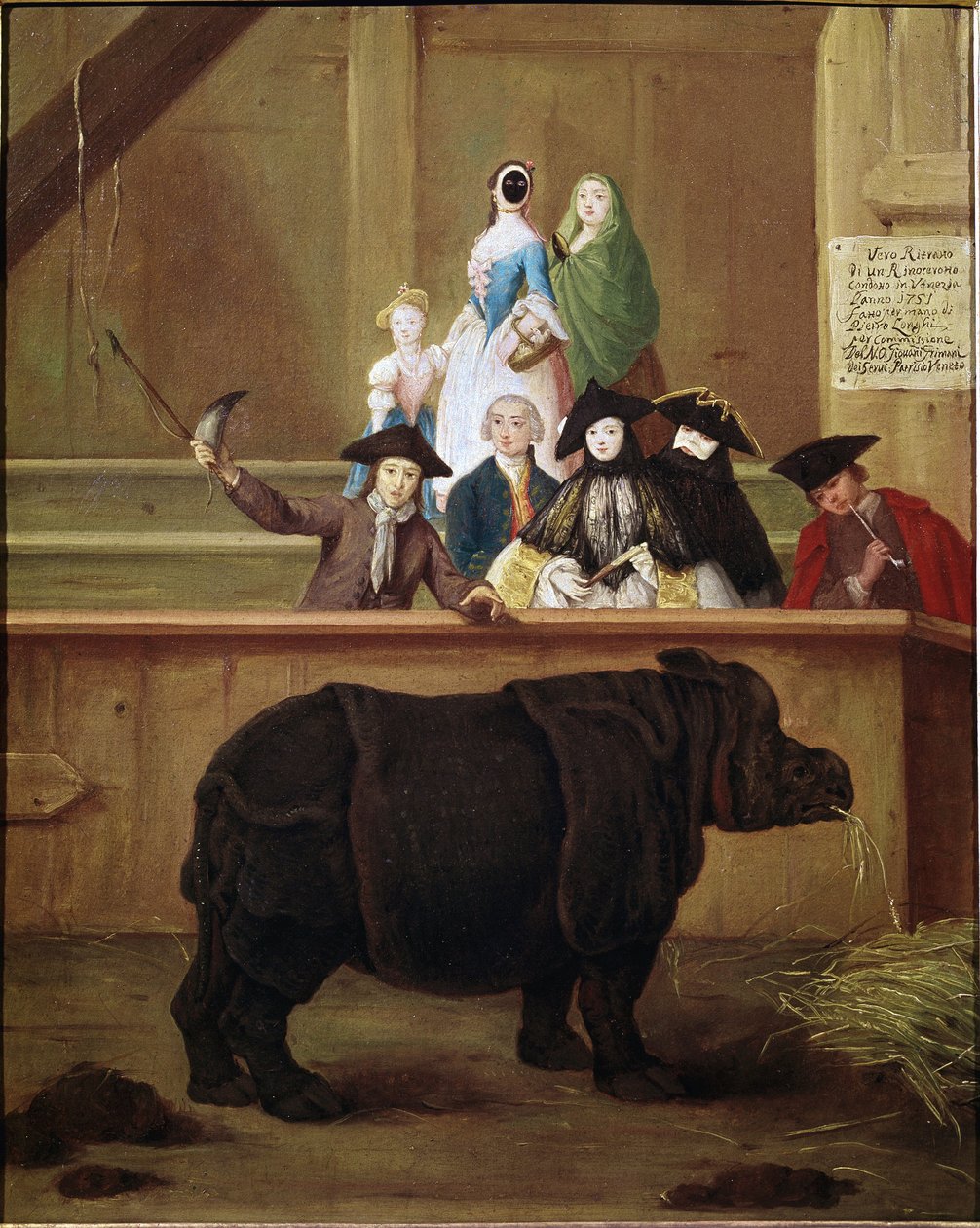 Rinoceronte: exhibición de Clara, rinoceronte indio de Pietro Longhi