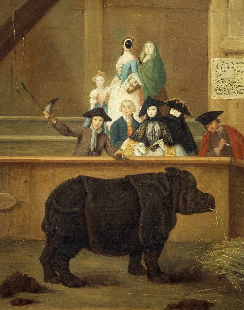 La exhibición del rinoceronte de Pietro Longhi