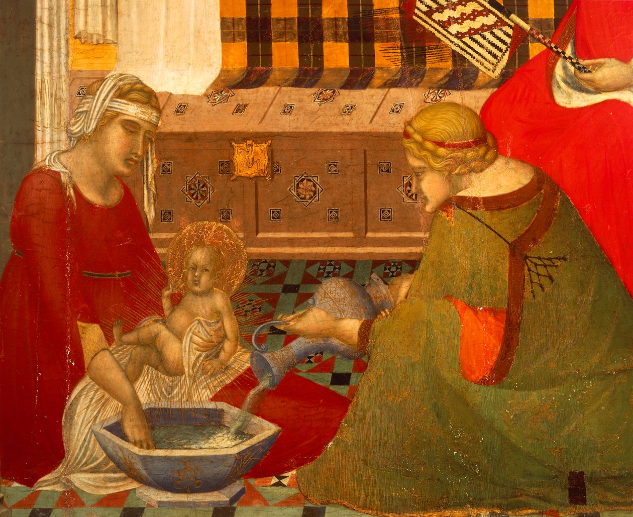 Nacimiento de la Virgen (detalle) de Pietro Lorenzetti