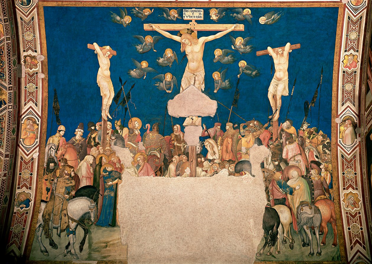 Crucifixión. Fresco de Pietro Lorenzetti (1280/5-1348) 1335-1340. Basílica de San Francisco, Iglesia Inferior, Asís de Pietro Lorenzetti