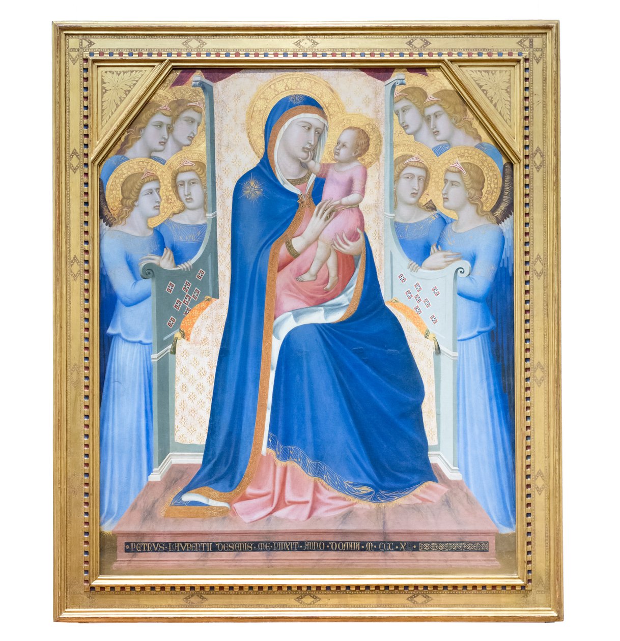 La Virgen y el Niño entronizados con ocho ángeles de Pietro Lorenzetti