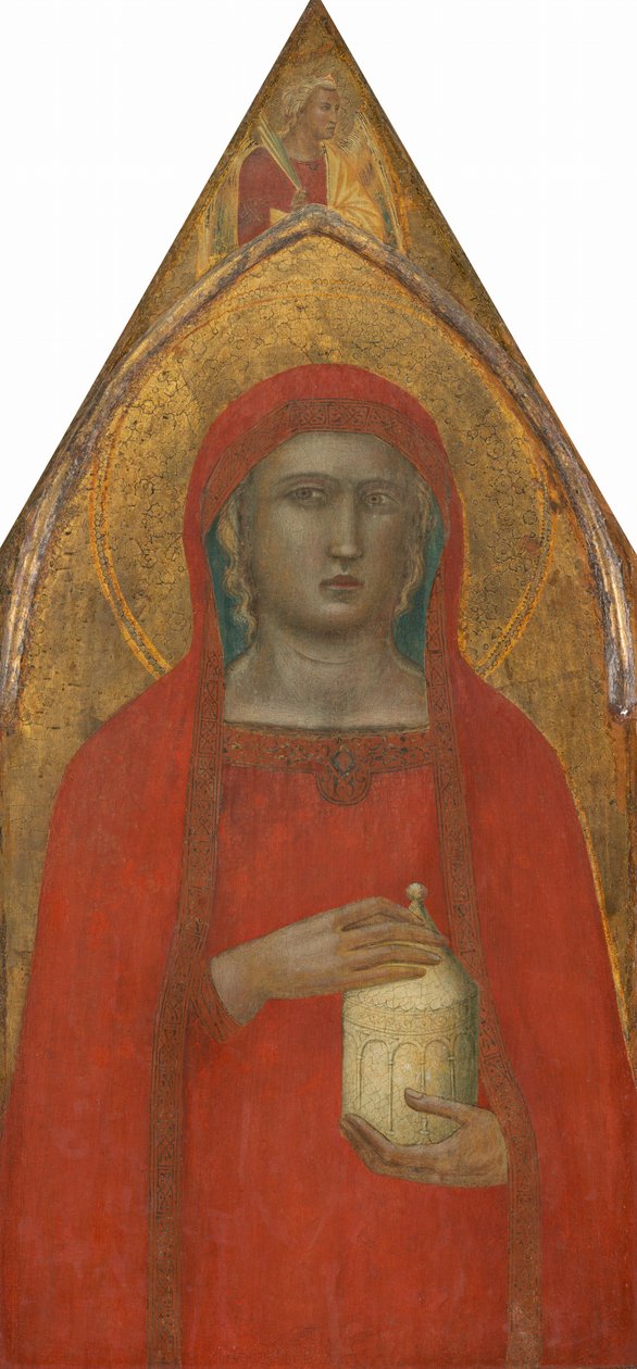 Santa María Magdalena, con un ángel [panel izquierdo], probablemente 1340 de Pietro Lorenzetti