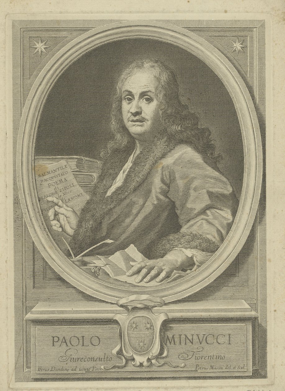 Retrato del poeta Paolo Minucci 1606-1695, 1720s de Pietro Masini