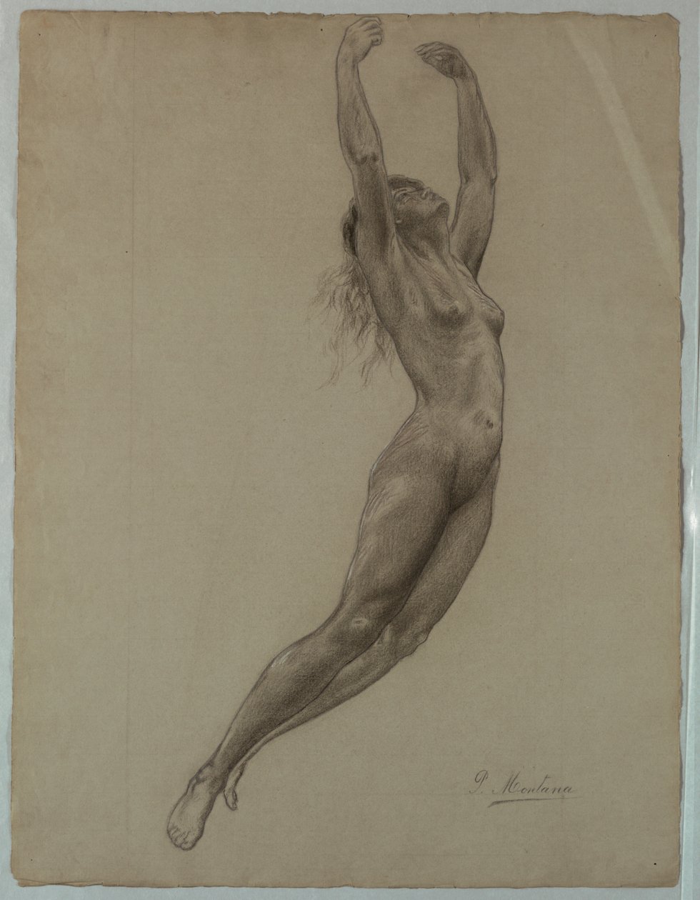 Mujer desnuda saltando de Pietro Montana