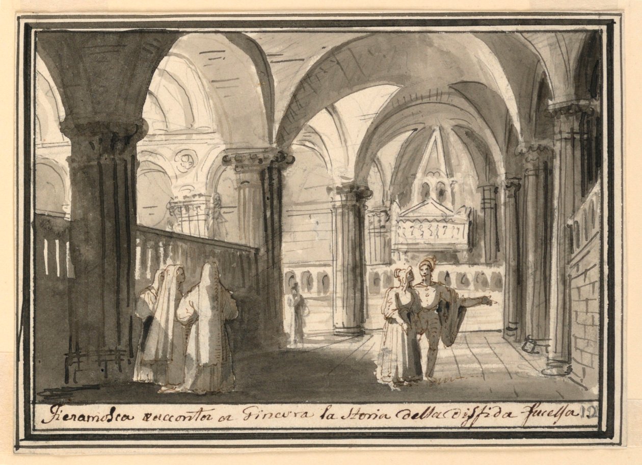Diseño de escenario, interior de iglesia de Pietro Narducci