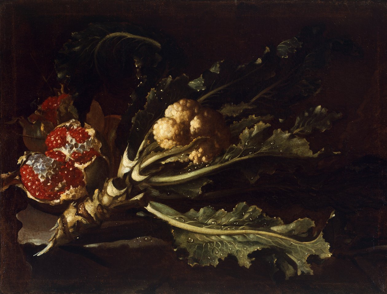 Coliflor y granadas de Pietro Paolo Bonzi