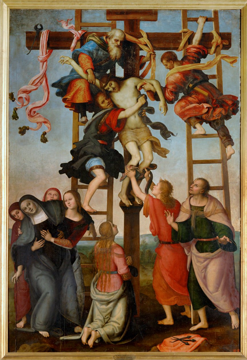 Deposición (pintura sobre madera) de Pietro Perugino