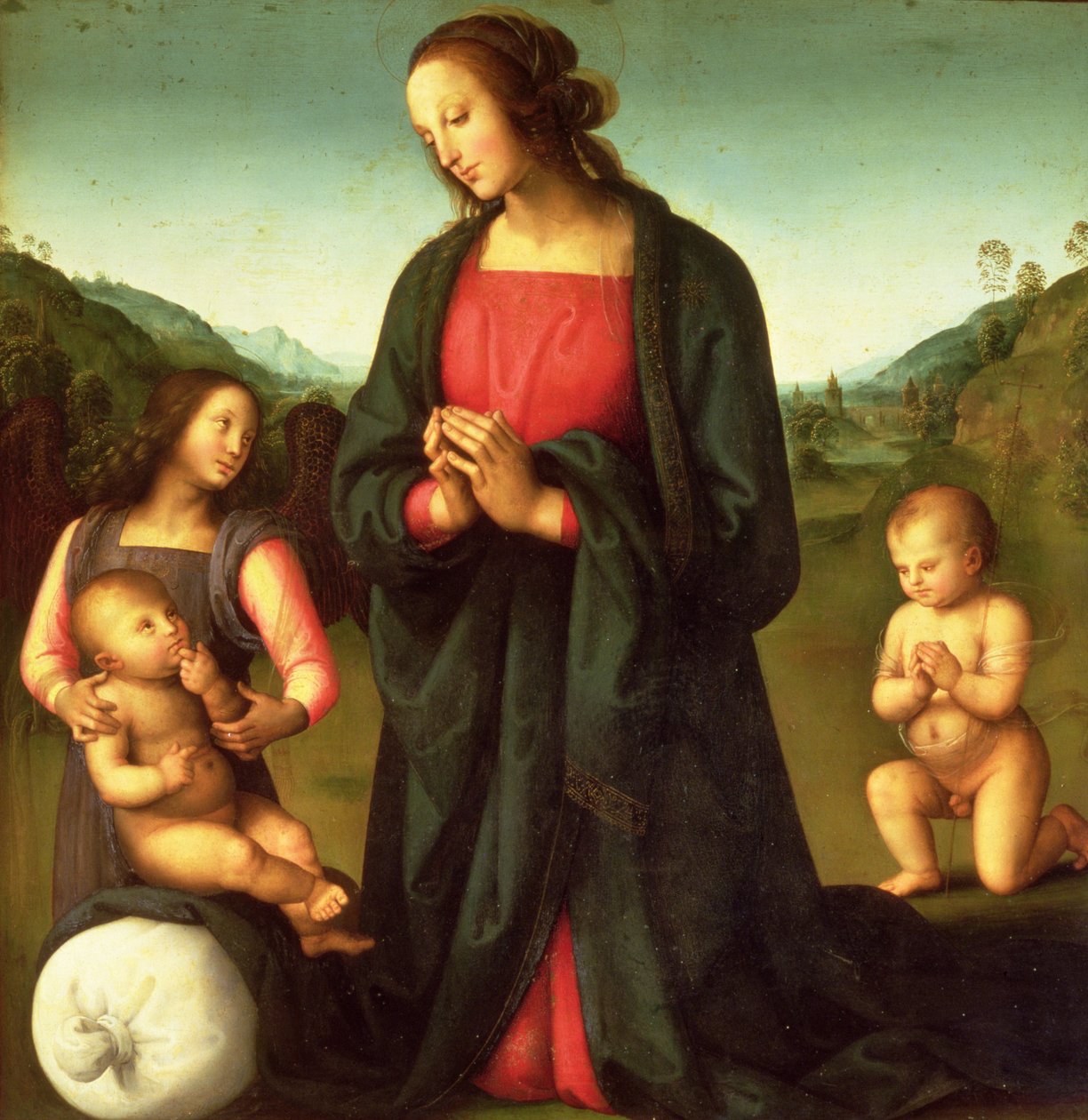 Madonna adorando al Niño Jesús (Madonna del Sacco) de Pietro Perugino
