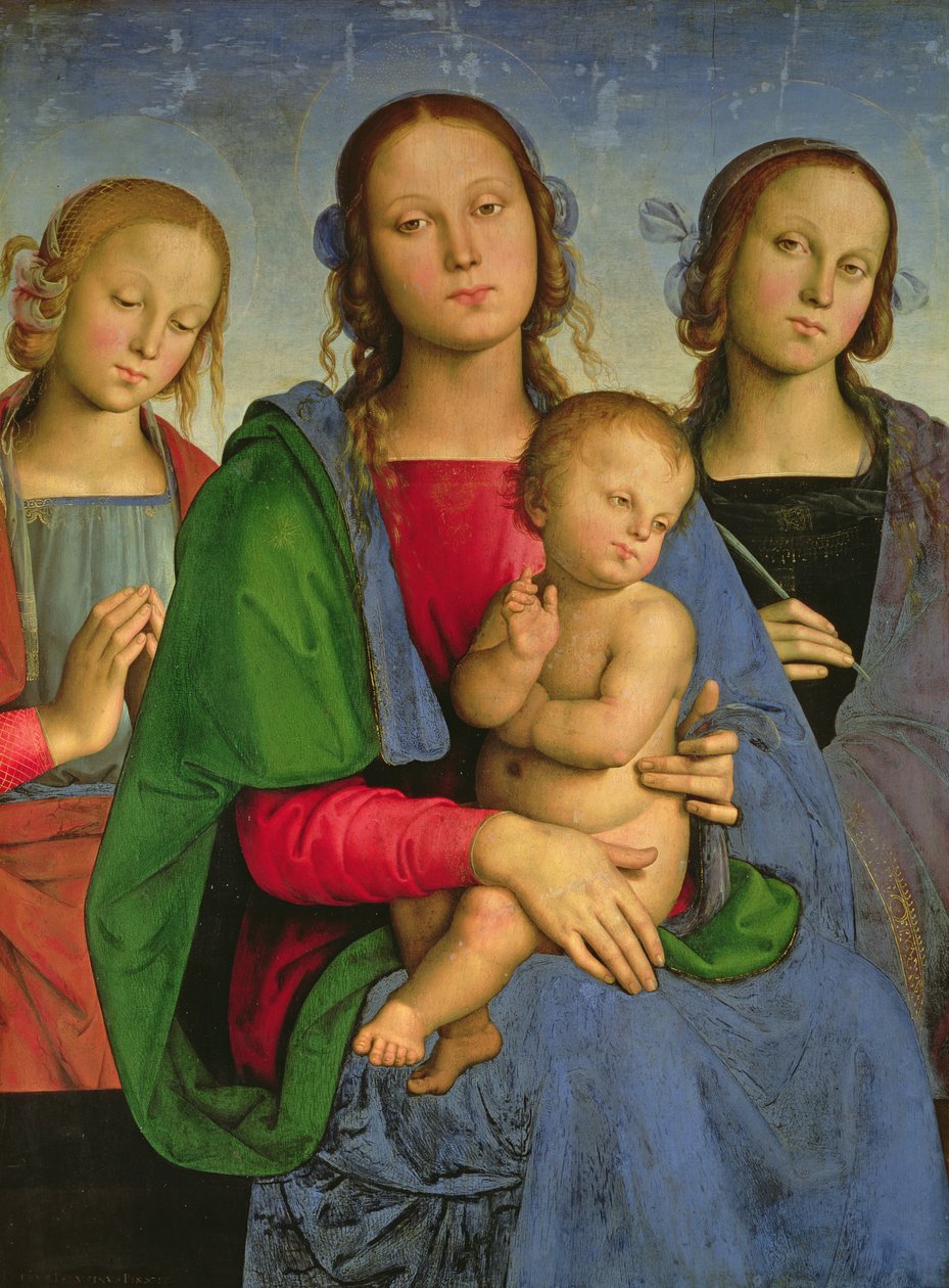 Madonna y el Niño con Santa Catalina y Santa Rosa, 1493 de Pietro Perugino