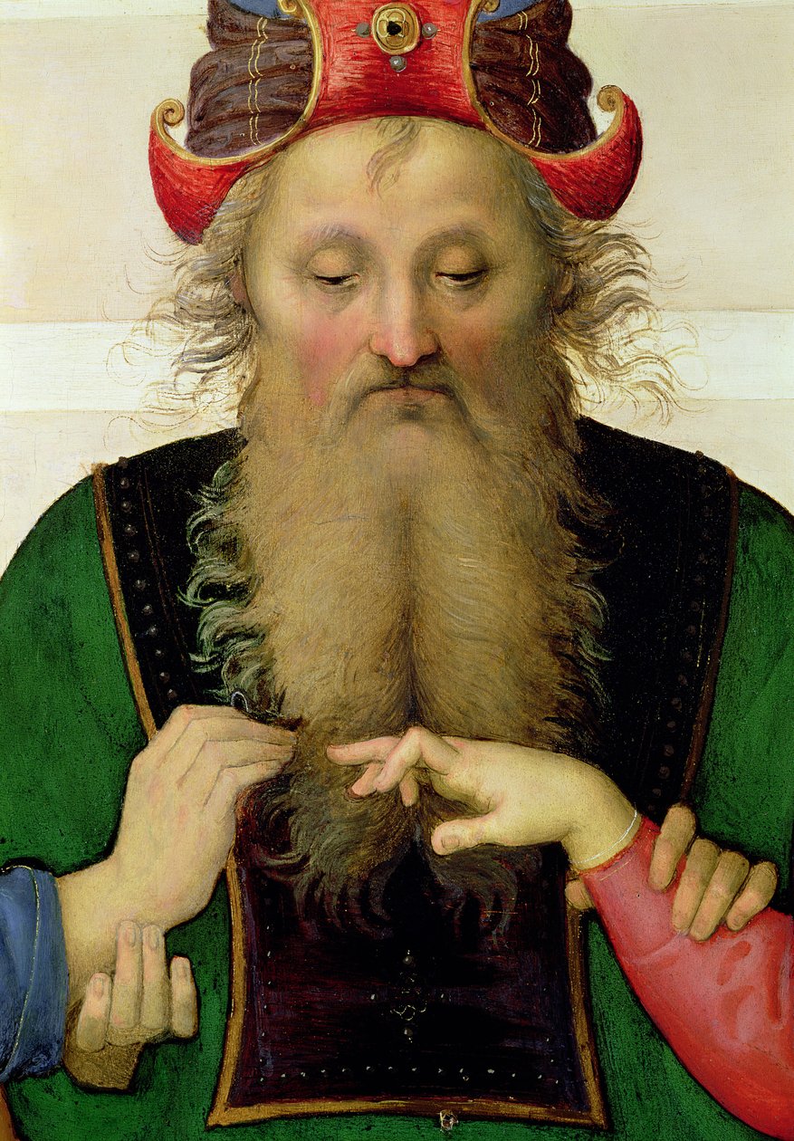 El Matrimonio de la Virgen (detalle del sumo sacerdote) de Pietro Perugino