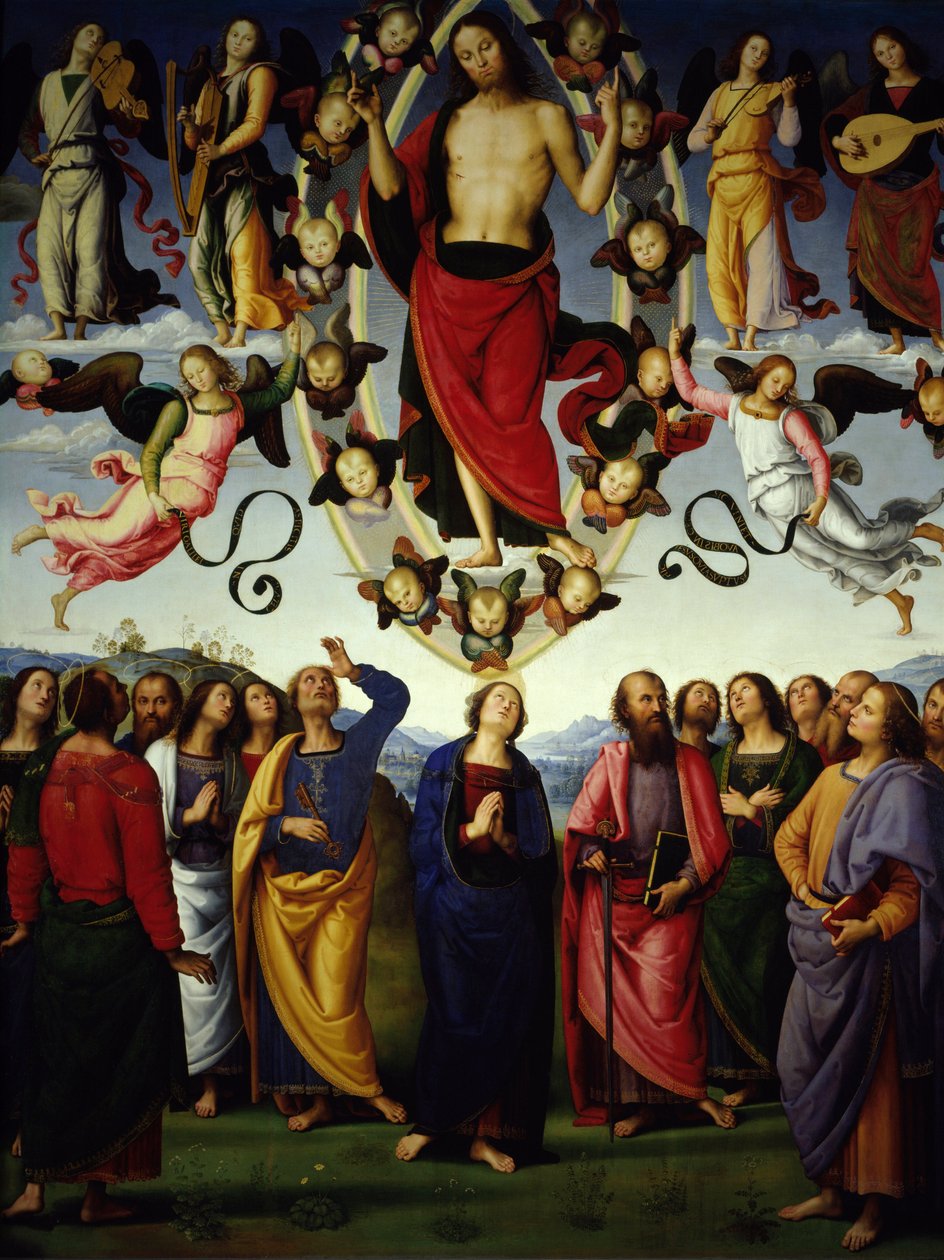 La ascensión de Cristo (detalle) de Pietro Perugino