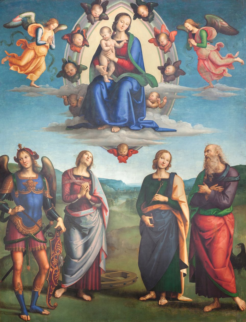 Virgen con el niño en la gloria con los santos de Pietro Perugino